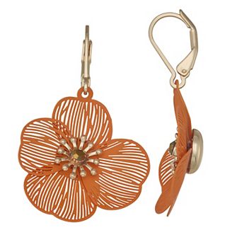 Simply Vera Vera Wang Gold Tone Flower Drop Earrings