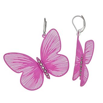 Simply Vera Vera Wang Silver Tone Butterfly Drop Earrings