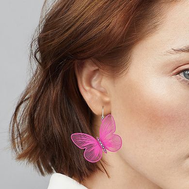 Simply Vera Vera Wang Silver Tone Butterfly Drop Earrings