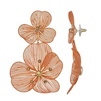 Simply Vera Vera Wang Gold Tone Flower Double Drop Earrings