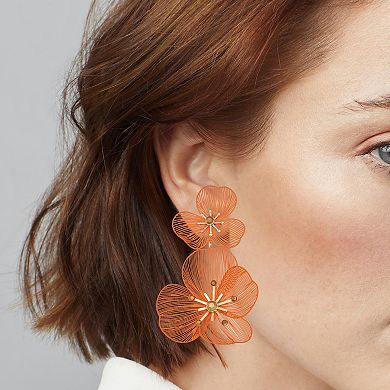 Simply Vera Vera Wang Gold Tone Flower Double Drop Earrings