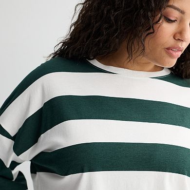 Juniors' Plus Size SO® Boxy Crop Long Sleeve Top