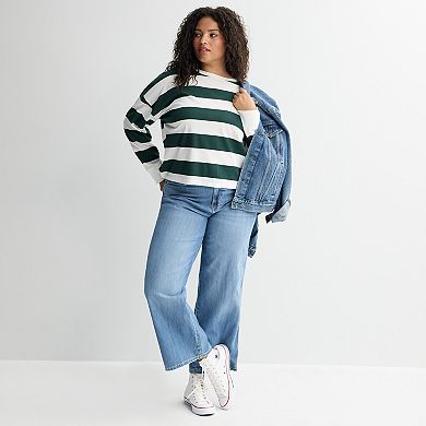 Juniors' Plus Size SO® Boxy Crop Long Sleeve Top