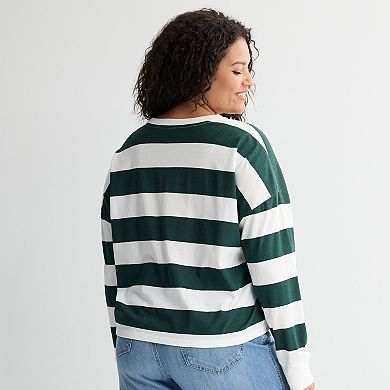Juniors' Plus Size SO® Boxy Crop Long Sleeve Top