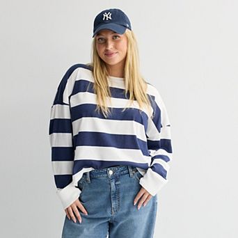 Juniors' Plus Size SO® Boxy Crop Long Sleeve Top