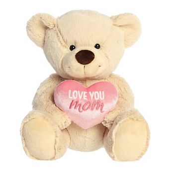 Aurora Heartwarming 9.5" Mother's Day Heart Bears Medium "Love You Mom" Stuffed Animal