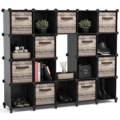 Sorbus 18-Cube Storage Organizer Cubby Shelf for Closet, Toys, Books, and More