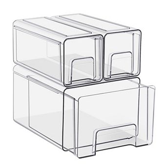 Sorbus Large Clear Stackable Storage Drawers Case with Handles