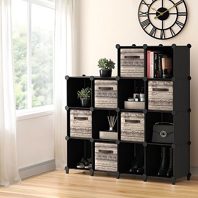 Sorbus 16-Cube Storage Organizer Cubby Shelf for Closet, Toys, Books, and More