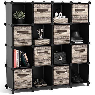 Sorbus 16-Cube Storage Organizer Cubby Shelf for Closet, Toys, Books, and More