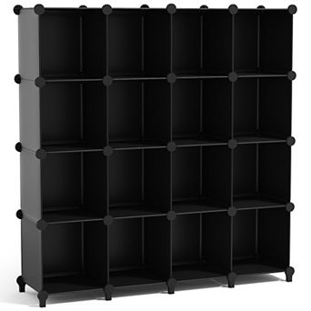 Sorbus 16-Cube Storage Organizer Cubby Shelf for Closet, Toys, Books, and More