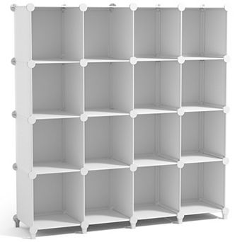 Sorbus 16-Cube Storage Organizer Cubby Shelf for Closet, Toys, Books, and More