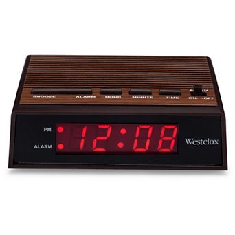 Westclox Digital Woodgrain LED Alarm Clock