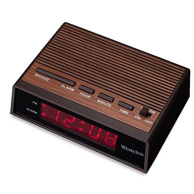 Westclox Digital Woodgrain LED Alarm Clock