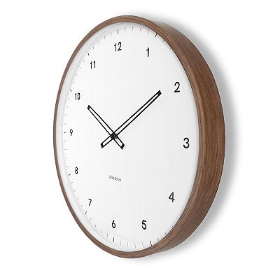 Westclox Contemporary Minimal Woodgrain 20-Inch Wall Clock