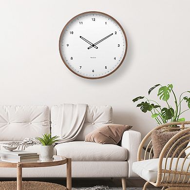 Westclox Contemporary Minimal Woodgrain 20-Inch Wall Clock