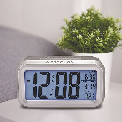 Westclox Digital LCD Alarm Clock with Date & Temperature