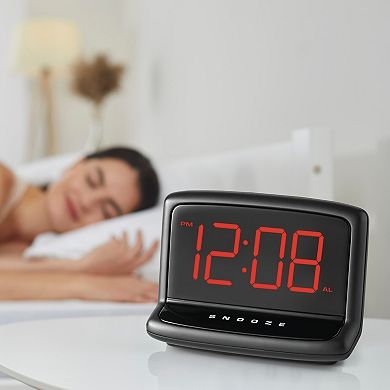 Westclox 1.4-Inch Large Digit Alarm Clock with Oversized Snooze Button