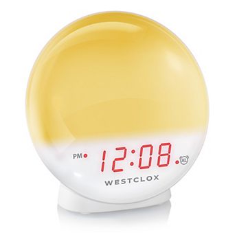 Westclox Sunrise Light LED Alarm Clock with Adjustable Brightness Display