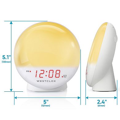 Westclox Sunrise Light LED Alarm Clock with Adjustable Brightness Display