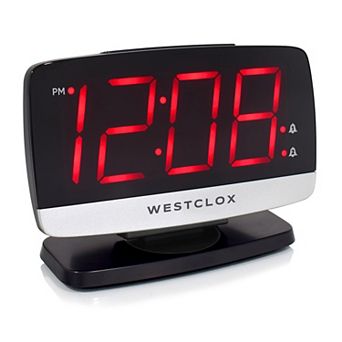 Westclox Large 1.8-Inch Tilt & Swivel LED Alarm Clock with USB Charging Port