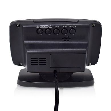 Westclox Large 1.8-Inch Tilt & Swivel LED Alarm Clock with USB Charging Port