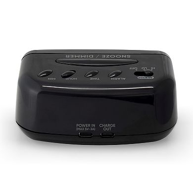 Westclox 0.6-Inch LED Alarm Clock with USB-C Charging Port