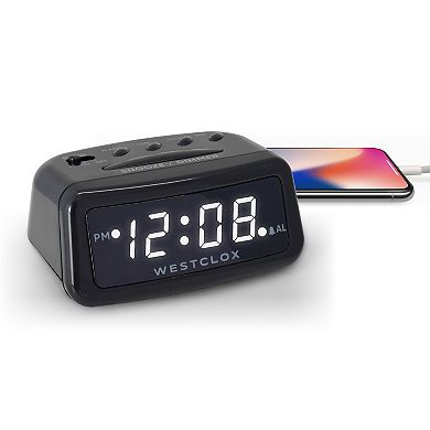 Westclox 0.6-Inch LED Alarm Clock with USB-C Charging Port