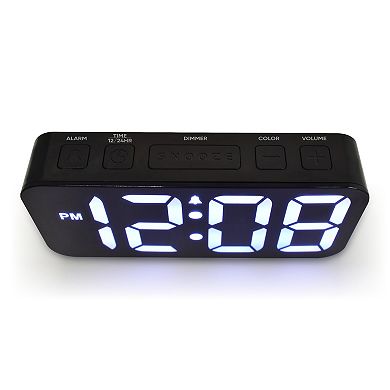 Westclox 2-Inch Digital Color Changing Display Alarm Clock with USB-C Charging