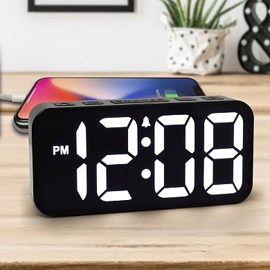 Westclox 2-Inch Digital Color Changing Display Alarm Clock with USB-C Charging