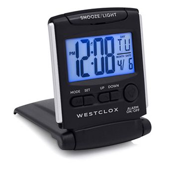 Westclox Travel LCD Alarm Clock with On Demand Backlight
