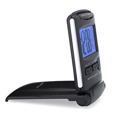 Westclox Travel LCD Alarm Clock with On Demand Backlight