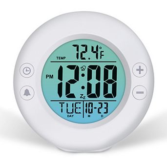 Westclox Round LCD Color Fade Display Alarm Clock