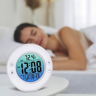 Westclox Round LCD Color Fade Display Alarm Clock
