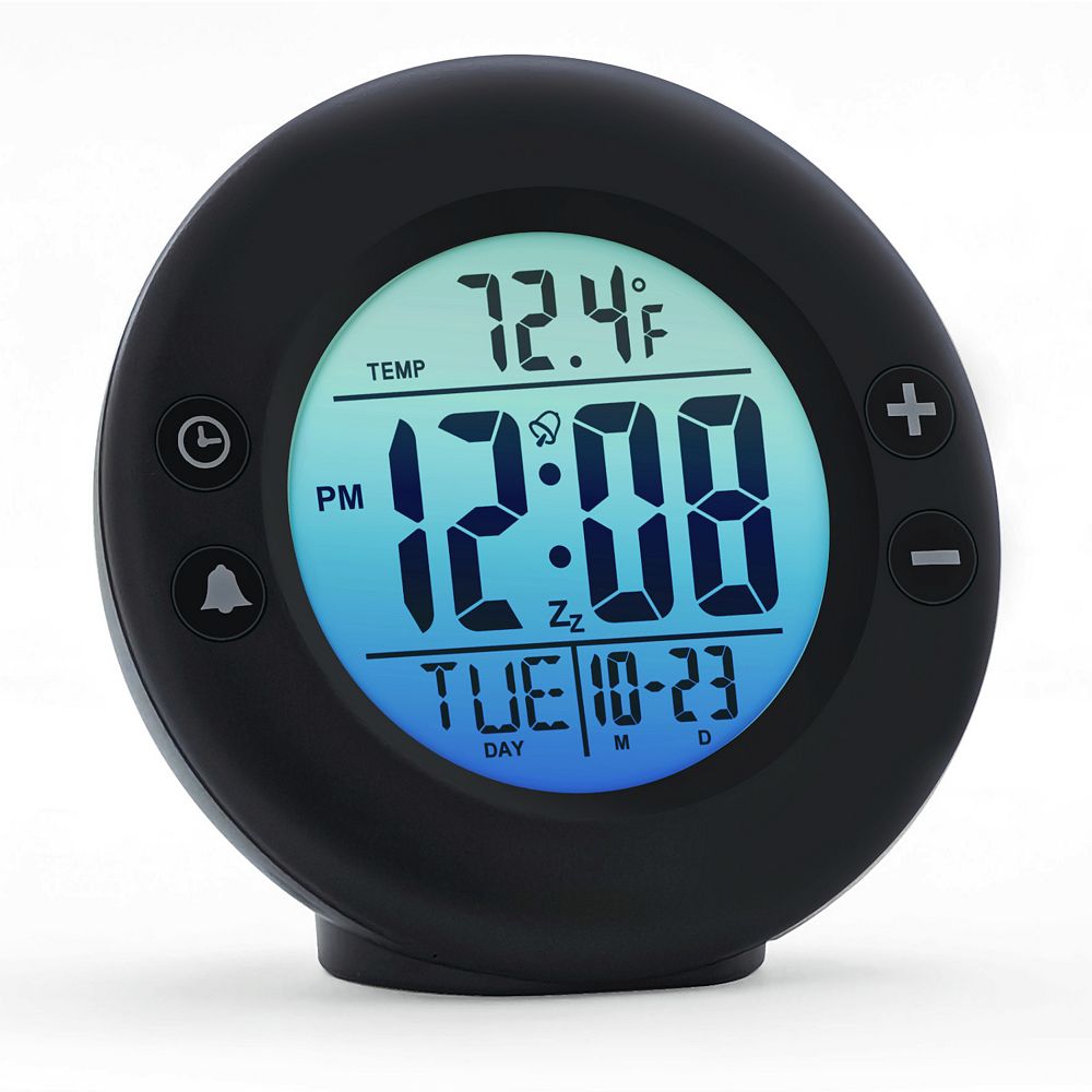 Westclox Round LCD Color Fade Display Alarm Clock