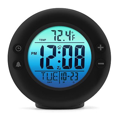 Westclox Round LCD Color Fade Display Alarm Clock