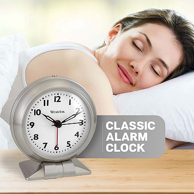 Westclox Metal Alarm Clock with Nickel Finish