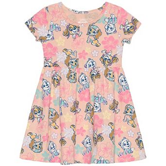 Baby & Toddler Girl Paw Patrol Floral Allover Print Short Sleeve Dress