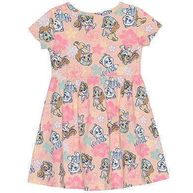 Baby & Toddler Girl Paw Patrol Floral Allover Print Short Sleeve Dress