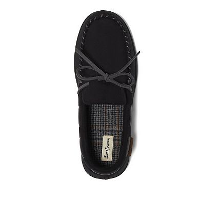 Dearfoams Toby Men's Moccasin Slippers With Whipstitch & Tie