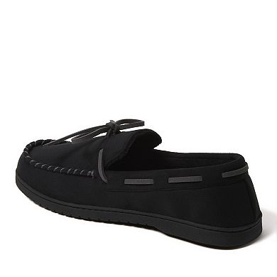 Dearfoams Toby Men's Moccasin Slippers With Whipstitch & Tie