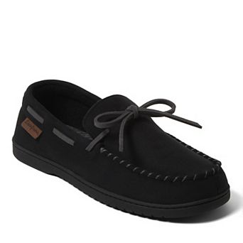 Dearfoams Toby Men's Moccasin Slippers With Whipstitch & Tie