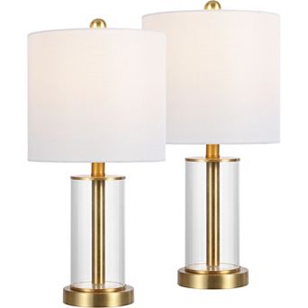 Amner 20.5" Glass Modern Contemporary Fillable Glass LED Table Lamp (Set of 2)