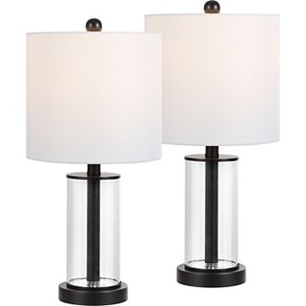 Amner 20.5" Glass Modern Contemporary Fillable Glass LED Table Lamp (Set of 2)