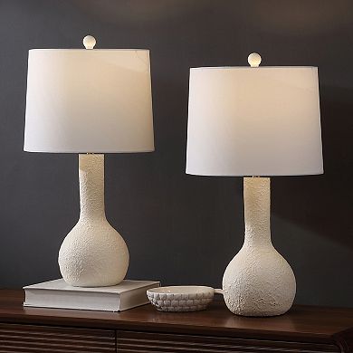 Katee 24.75" Modern Scandinavian Textured Resin/Metal Gourd LED Table Lamp (Set of 2)