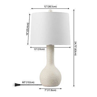 Katee 24.75" Modern Scandinavian Textured Resin/Metal Gourd LED Table Lamp (Set of 2)