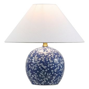 Felice 17.25" Modern Cottage Floral Ceramic Globe LED Table Lamp