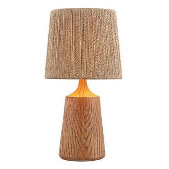 Highland 22.25" Classic Cottage Tapered Resin/Metal LED Table Lamp with Paper Rope Shade