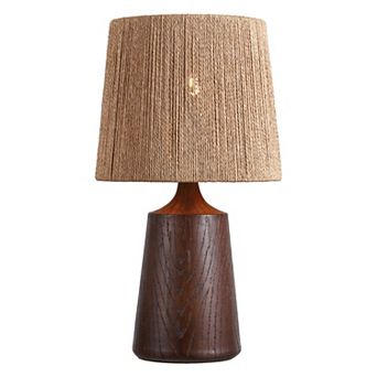 Highland 22.25" Classic Cottage Tapered Resin/Metal LED Table Lamp with Paper Rope Shade