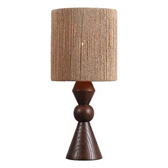Orbic Taper 23.5" Rustic Cottage Resin/Metal LED Table Lamp with Paper Rope Shade